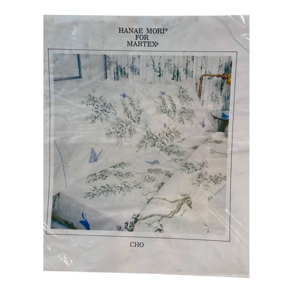Vintage 1978 HANAE MORI for Martex "CHO" No Iron Percale Twin Flat Sheet NIB! - Picture 4 of 6